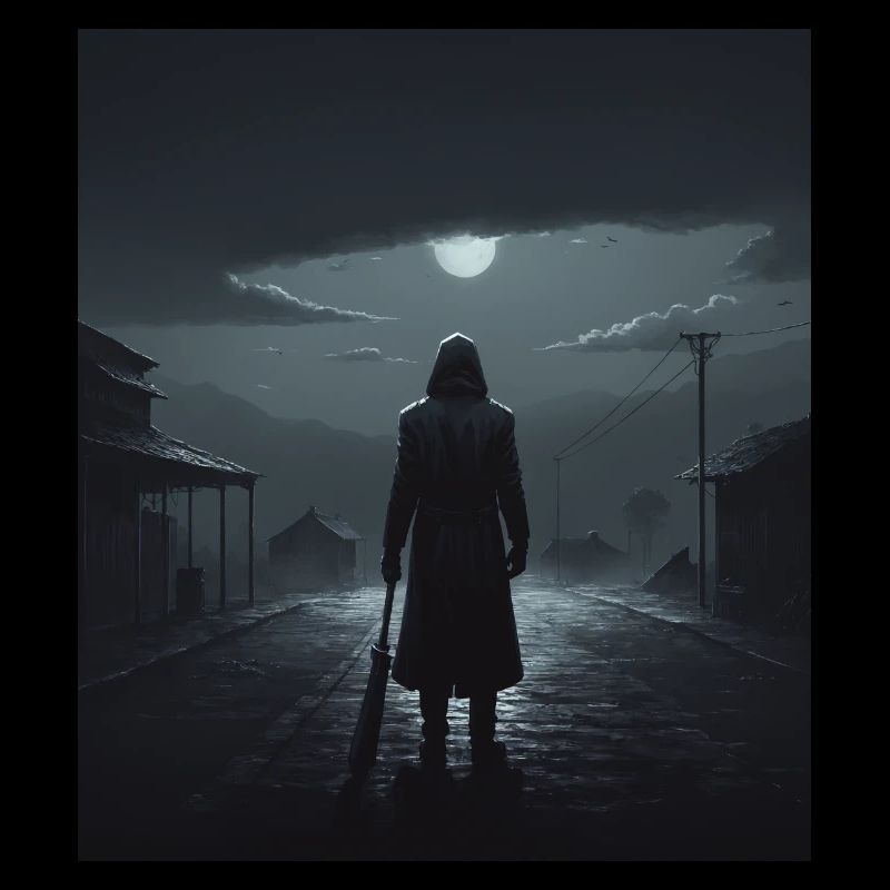 Mysterious figure at night