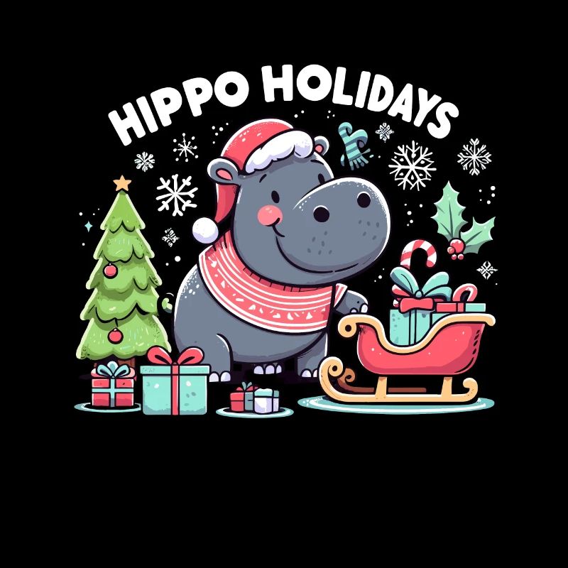 Weihnachten Nilpferd Weihnachtsmann