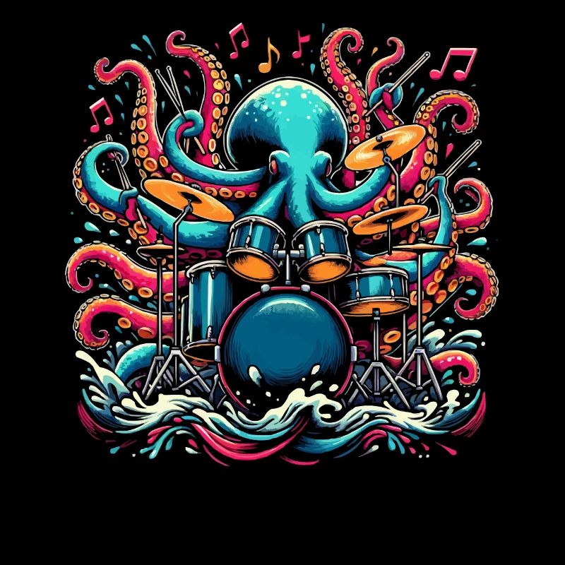 Drummer Drums Octopus Octopus