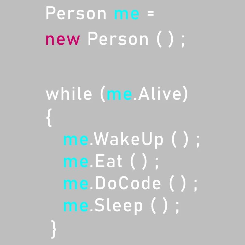 Person me = new person (); Programming Code Java