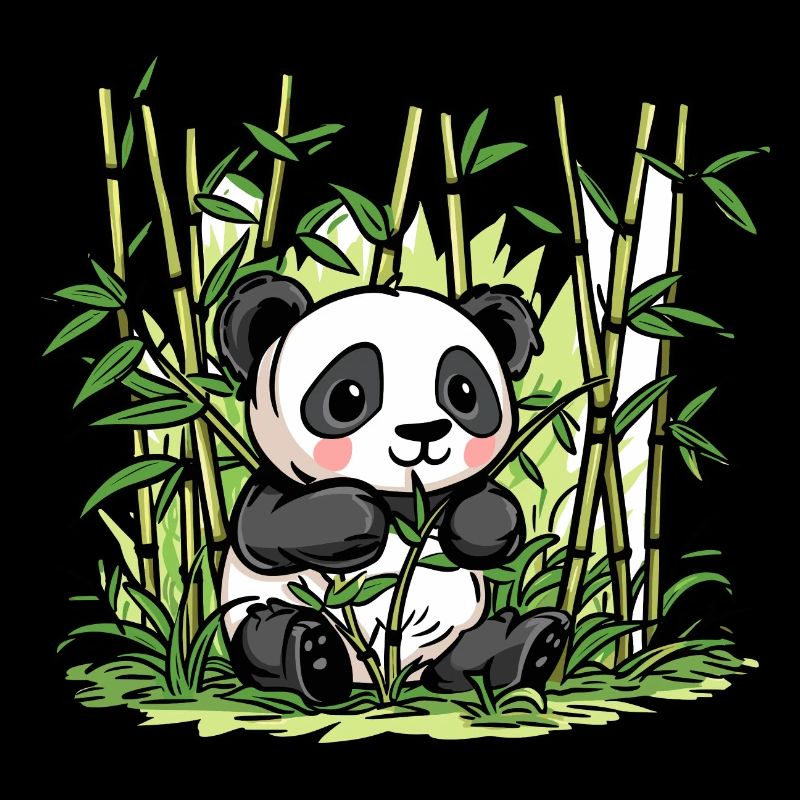 Niedlicher Panda Bambus Wald Tier Tierwelt