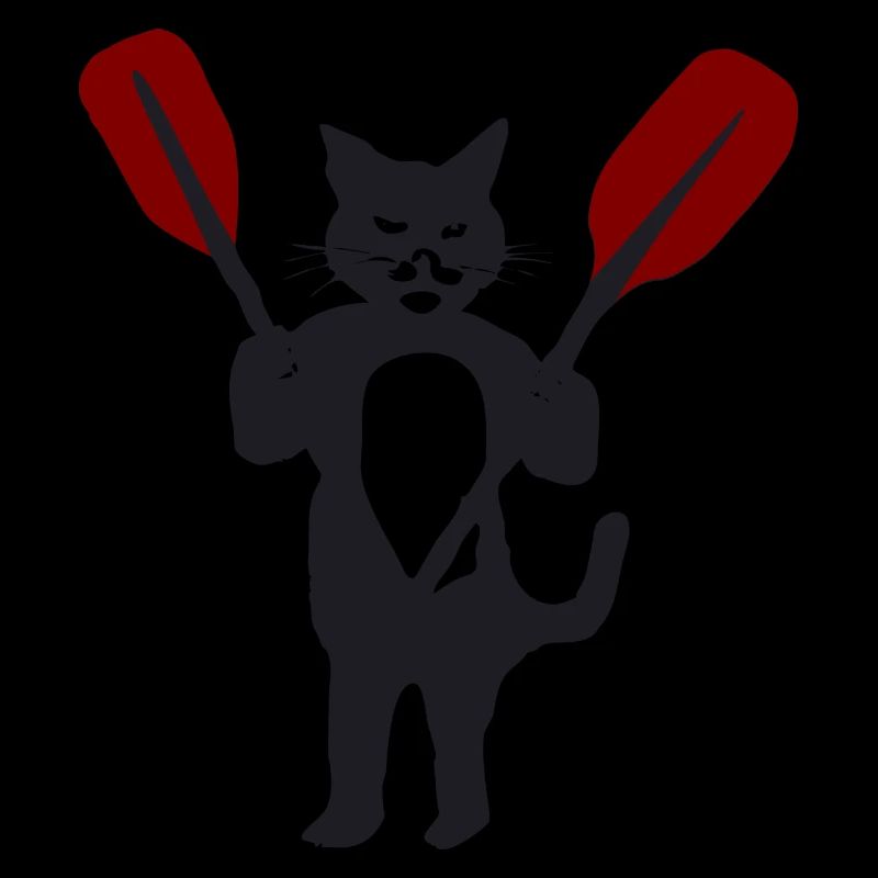 Katze mit Paddel 1