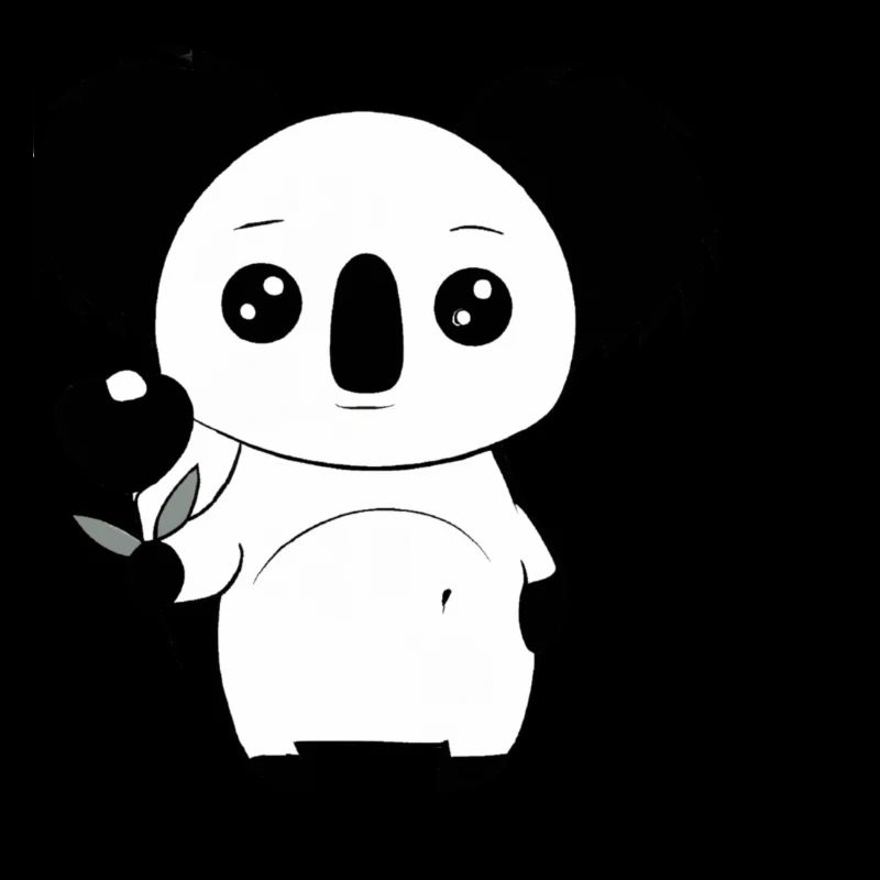 Panda de dessin animé mignon mais triste