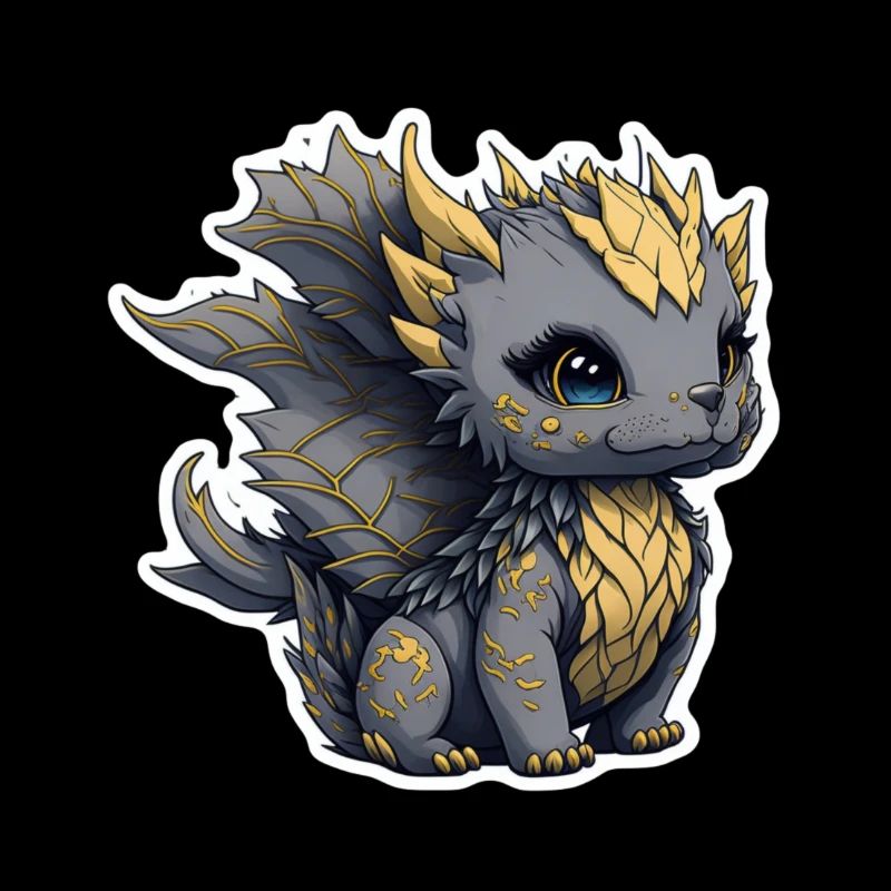 Mignon bébé dragon doré