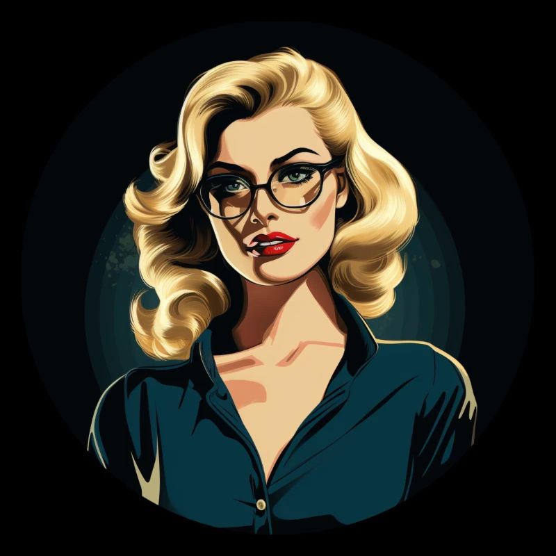 Vintage Dame im Comic Look