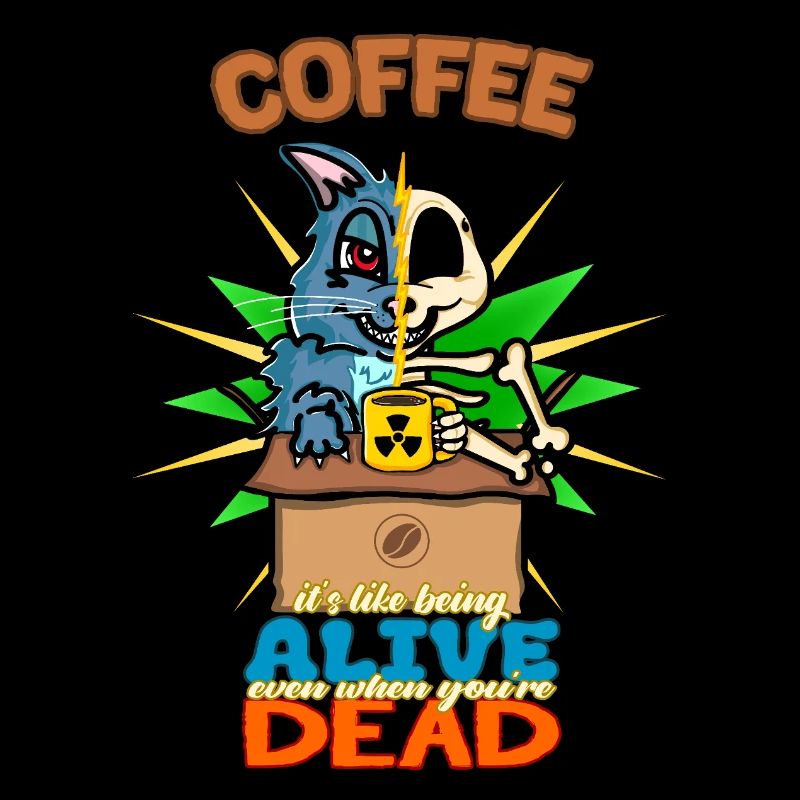 Dessin animé drôle de Schrödinger sur la science du café de chat