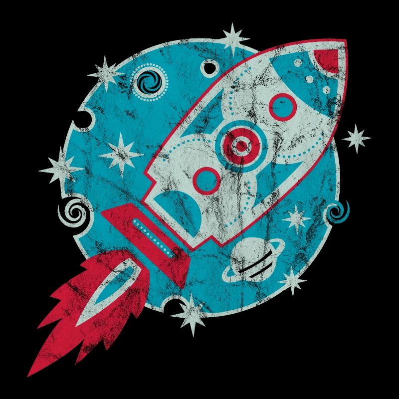 Rétro-fusée Planet Espace Sci-fi Grunge