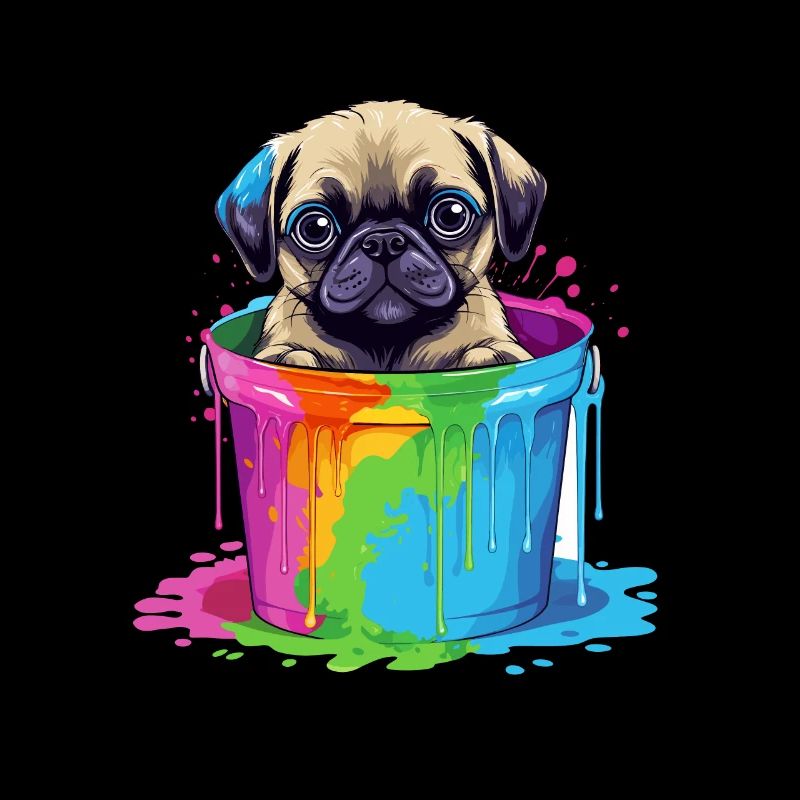 Mops Niedlicher Hund Farbeimer