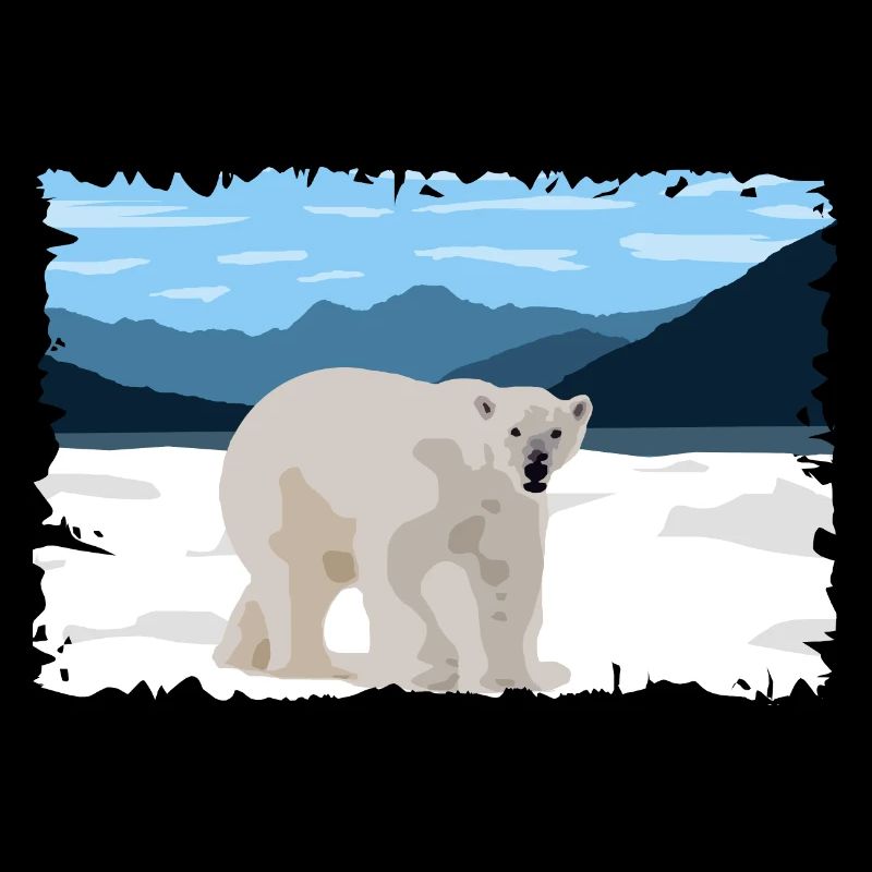 Eisbär auf der Eisschollen-Naturlandschaft