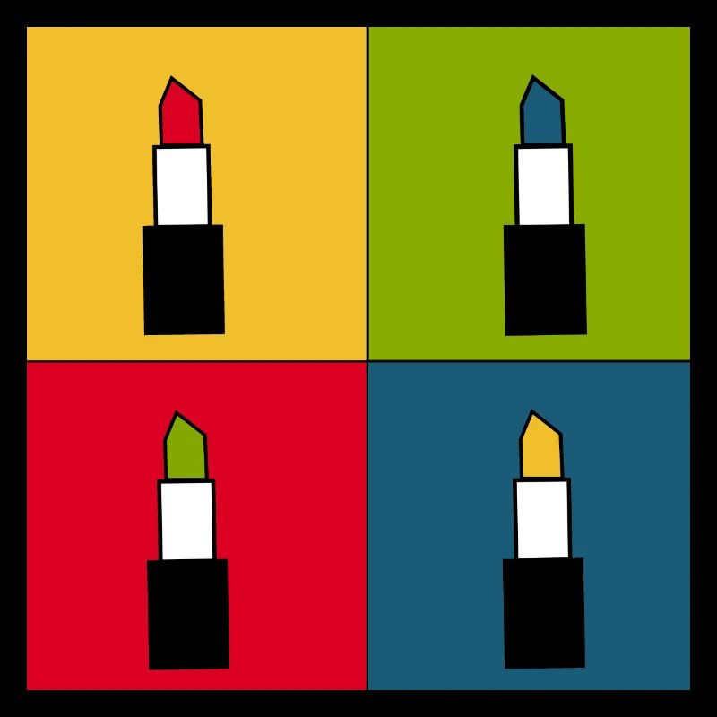 Pop-Art Lippen Lippenstift Poster bunt Geschenk