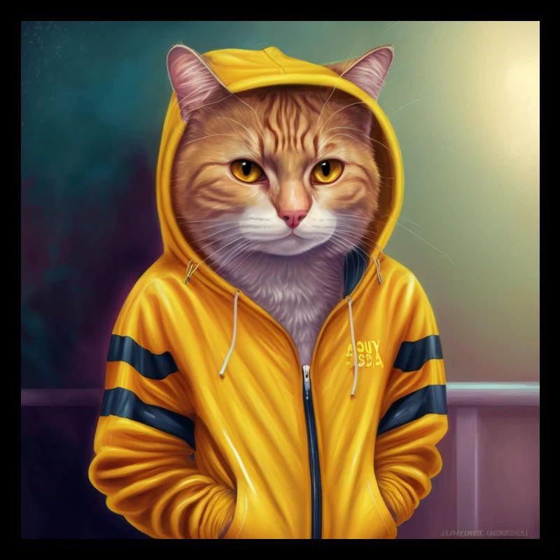 Coole Katze mit Hoodie