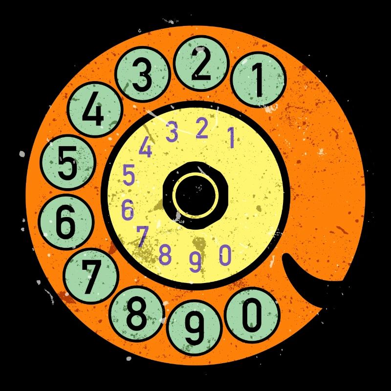 bunte Wählscheibe Vintage Retro Telefon Nostalgie