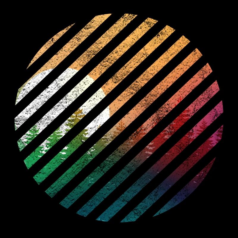 Hipster Geschenk Wald Farben Striche Mond Baum