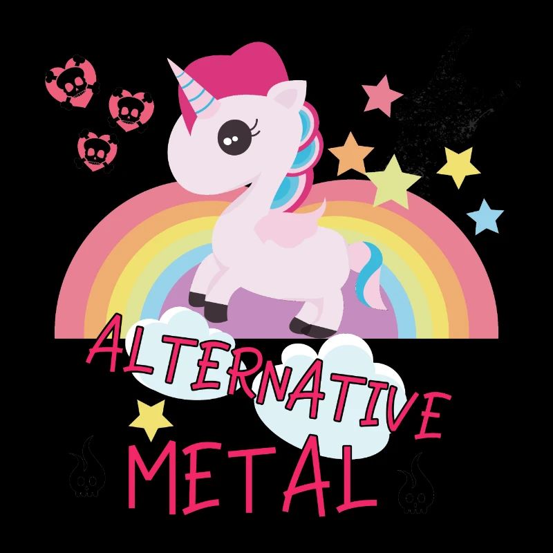 Alternative Metal Einhorn Regenbogen Rock Geschenk