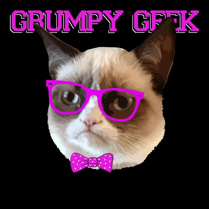 Cute Grumpy Geek Cat Gift