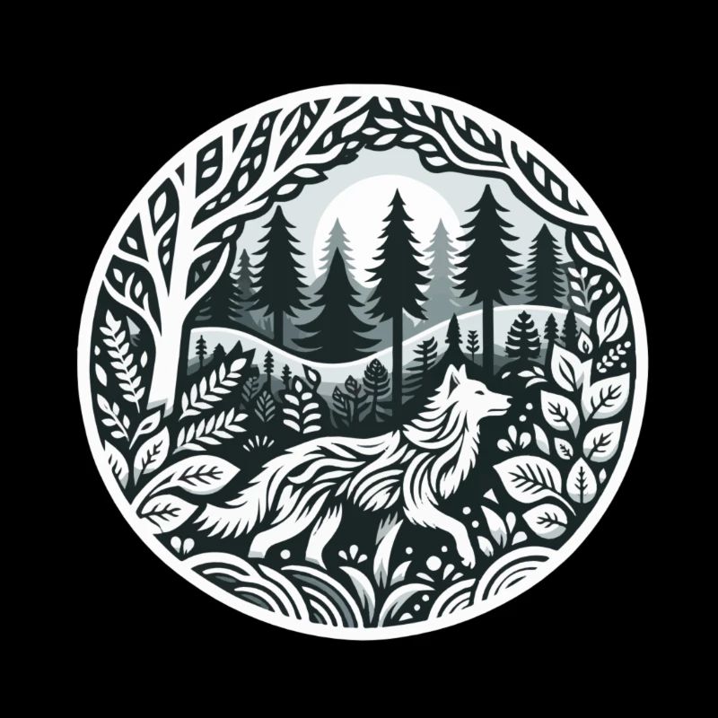 Loup dans la forêt
