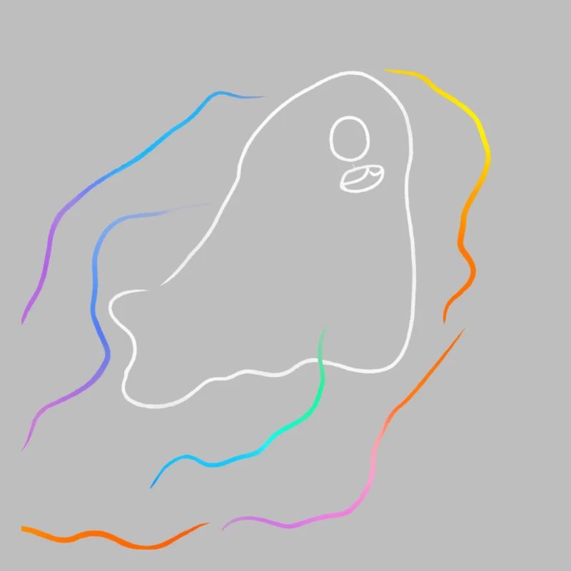 Geist mit Regenbogen Linien