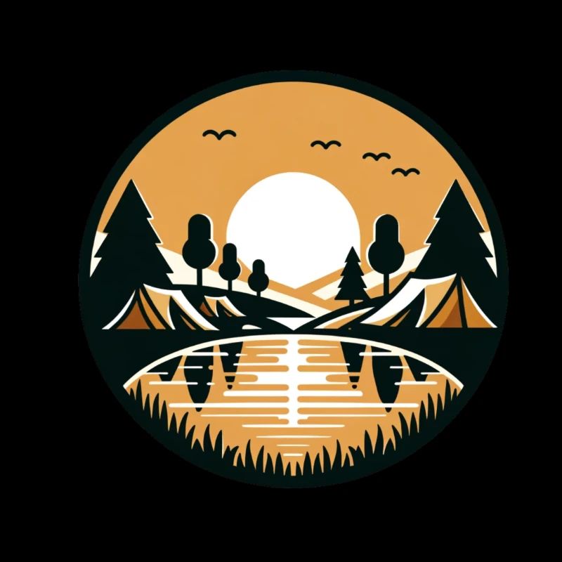 Camping dans la forêt au bord du lac