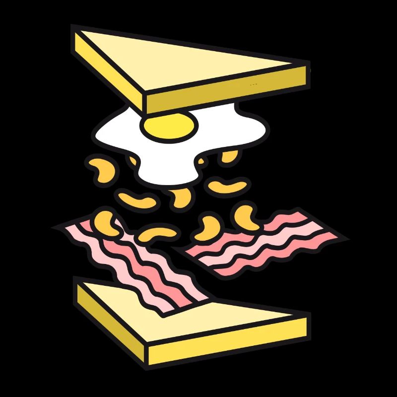 Sandwich. Eier. Speck. Bohnen. Brot. Fast Food.