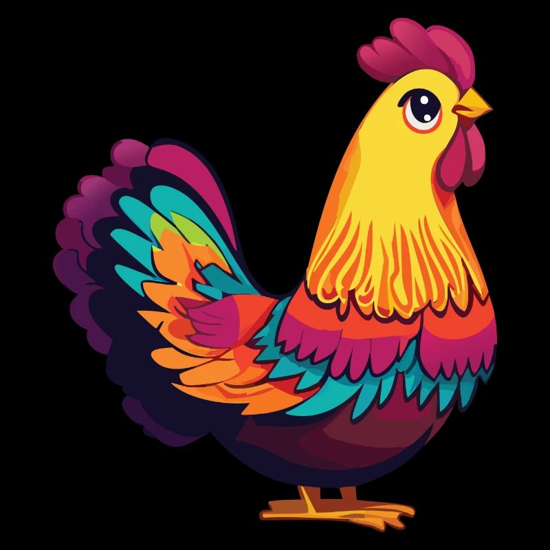 Poule mignonne et colorée