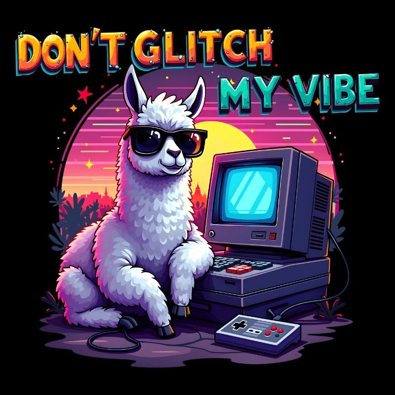 Don't Glitch my Vibe - Retro Gaming Alpaca