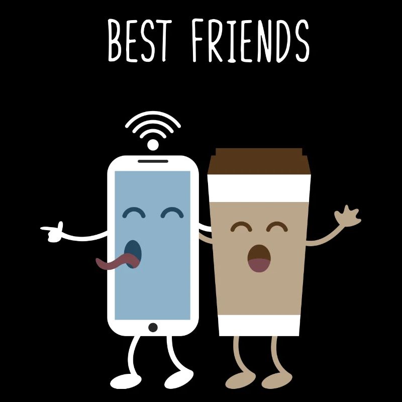 Bestfriends. Phone. Coffee. Cafe. Activity