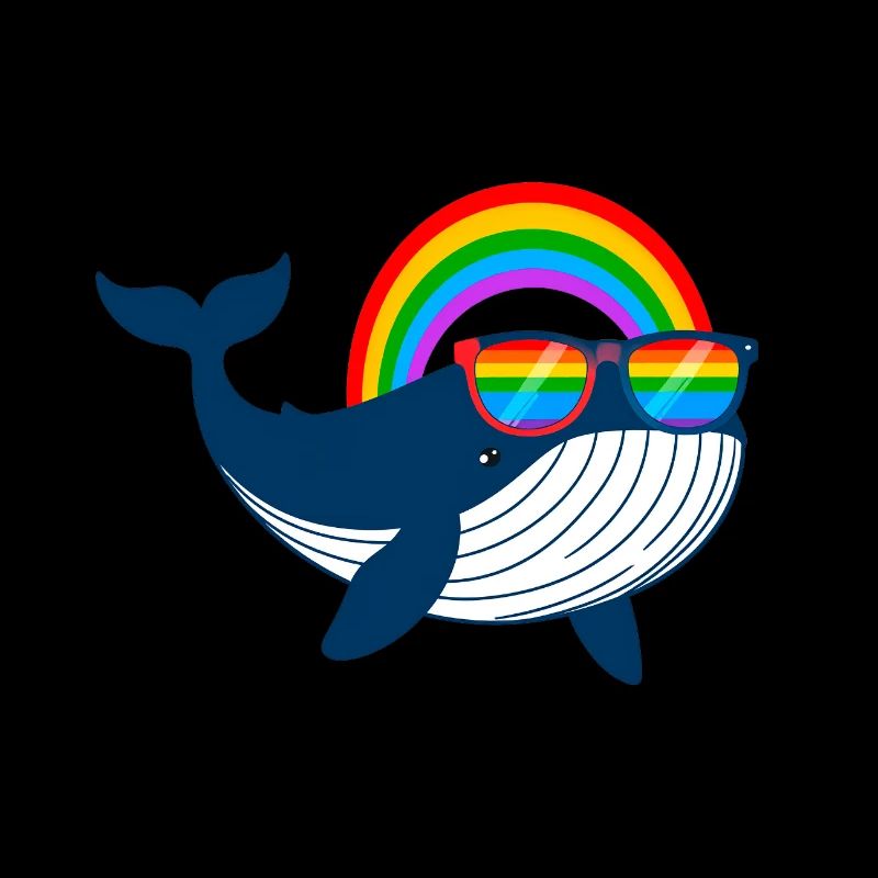whale, whale, LGTB,rainbow,sunglasses