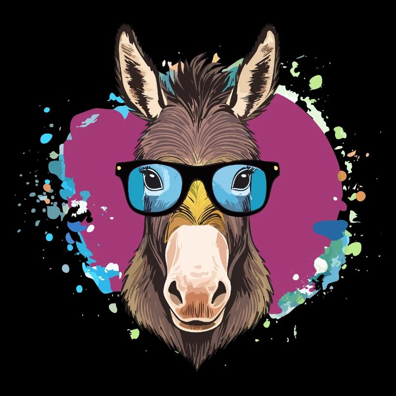 Esel,graffiti ,malerei , bunt,Nerd