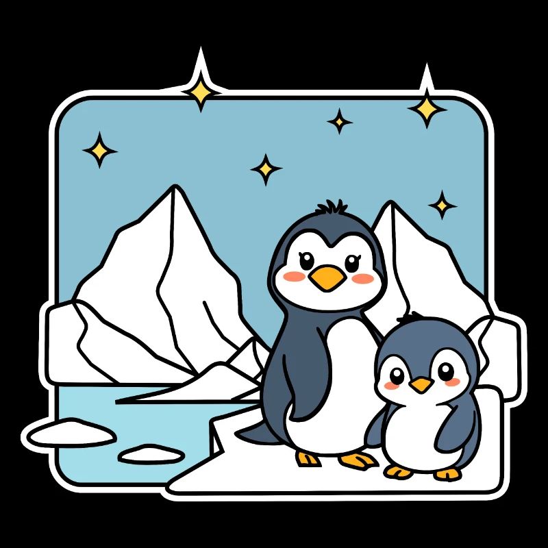 Niedliche Pinguin Geschwister auf der Eisscholle!