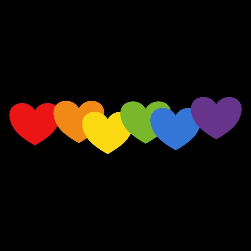 Couleurs du drapeau de la fierté des cœurs arc-en-ciel