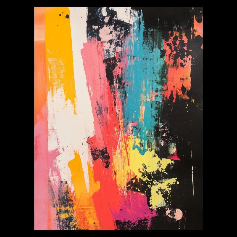 Abstract paint splashes and brush strokes