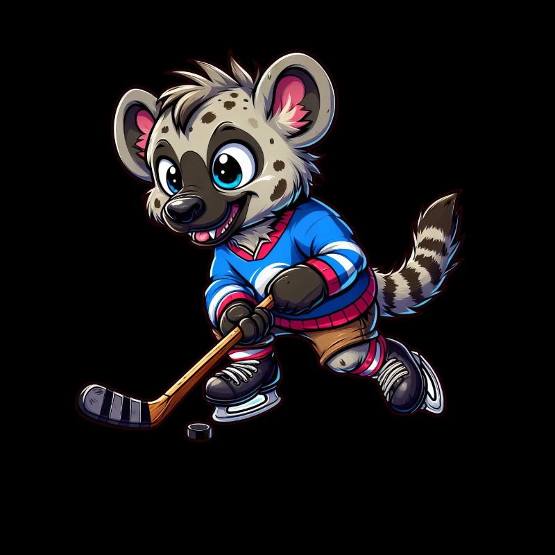 Hyäne Eishockey Spieler Comic