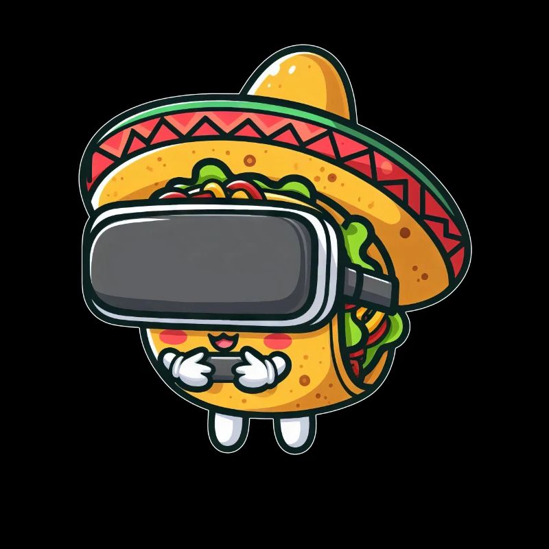 Mignon Taco Restauration rapide Dessin animé VR Réalité virtuelle Moi