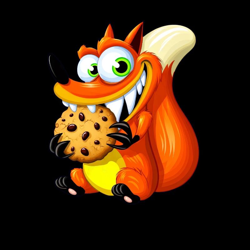 Renard roux mignon avec biscuit