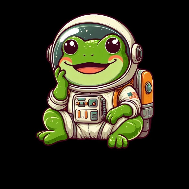 Frog Astronaut Space Grin Universe