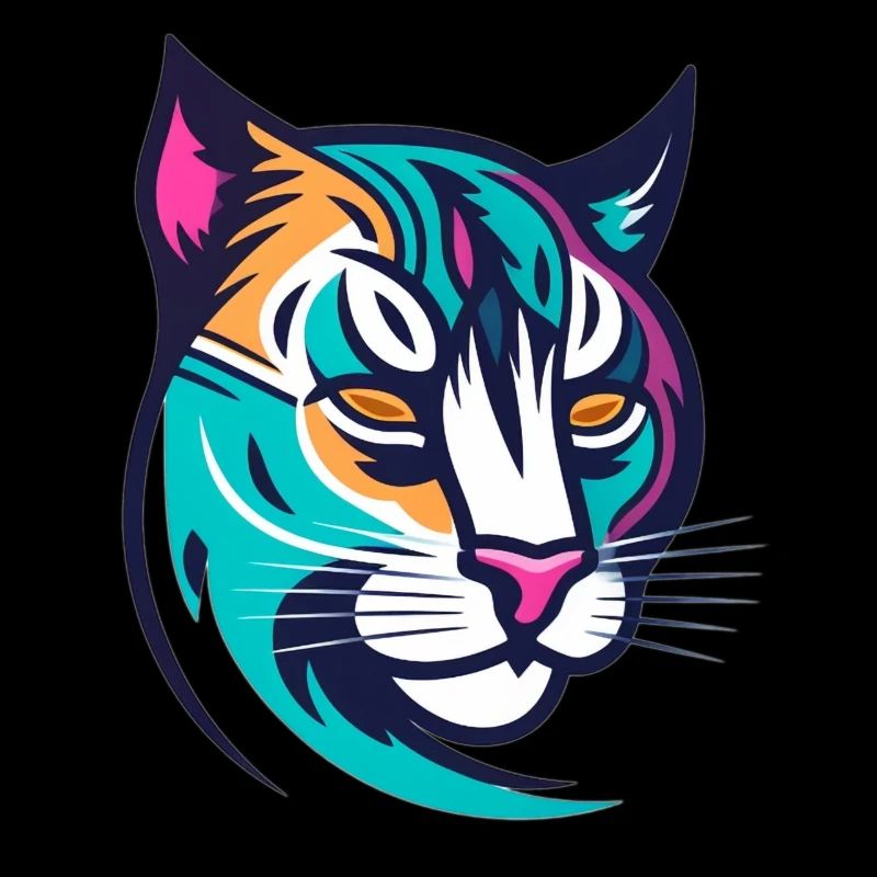 Colorful stylized lynx