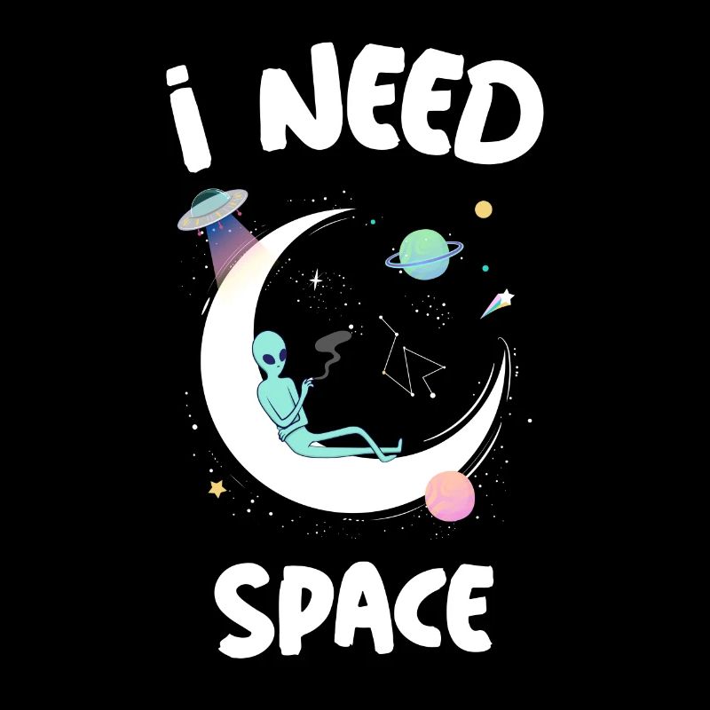 I NEED SPACE Alien auf dem Mond
