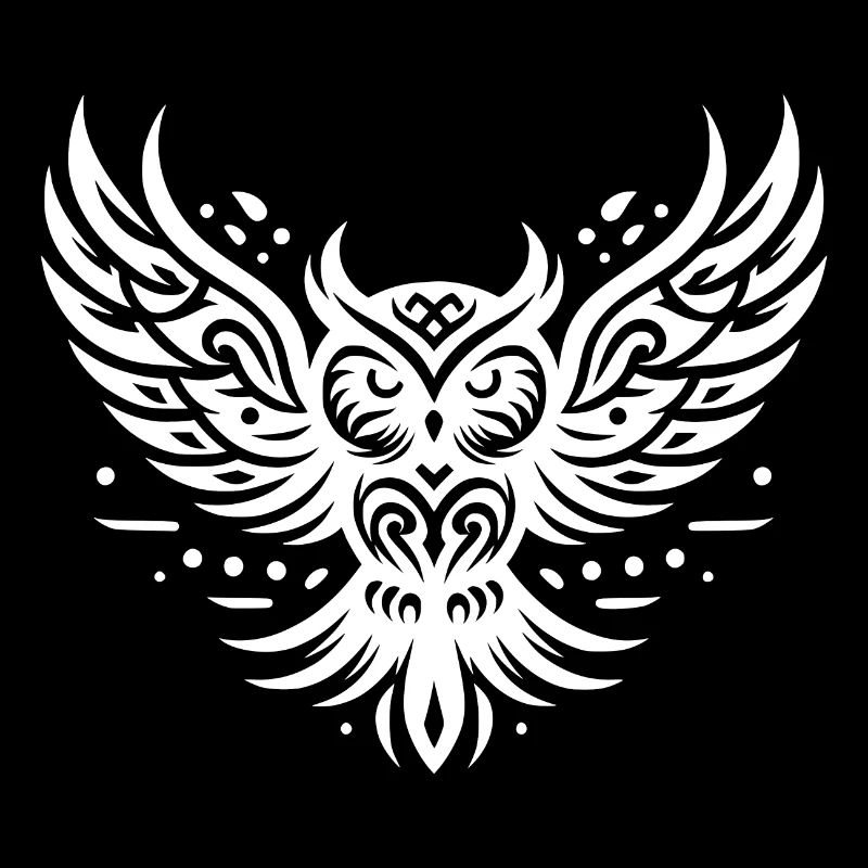 Fliegende Eule im Tattoo Style