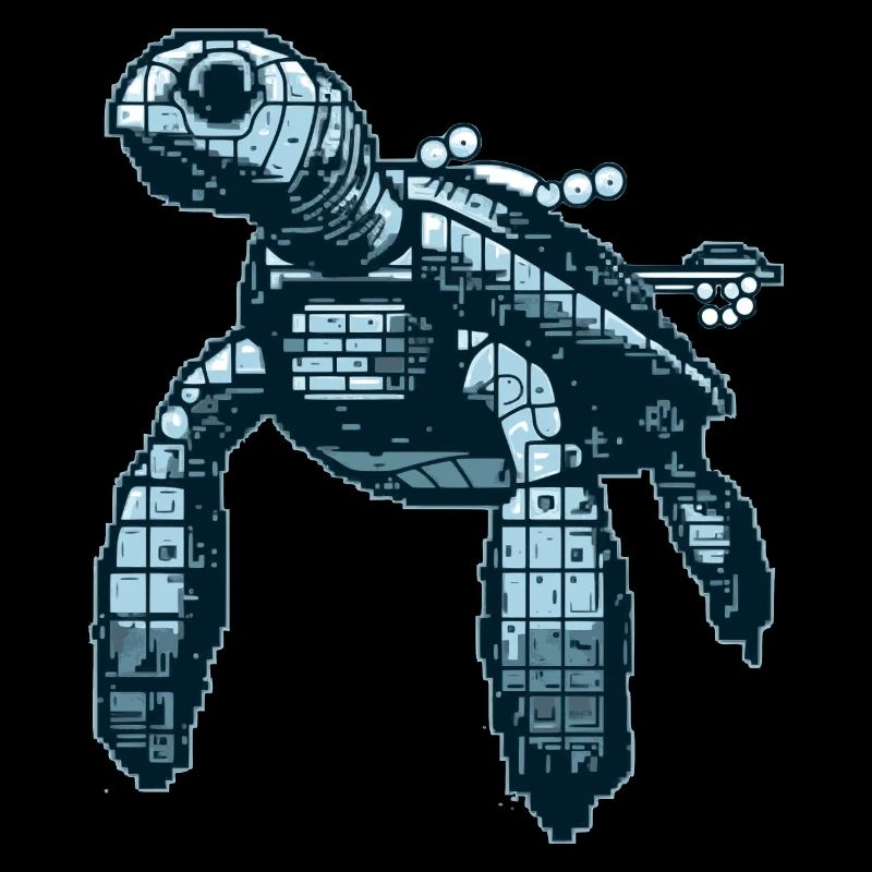 Turtle en rétro 8 bit look minimaliste