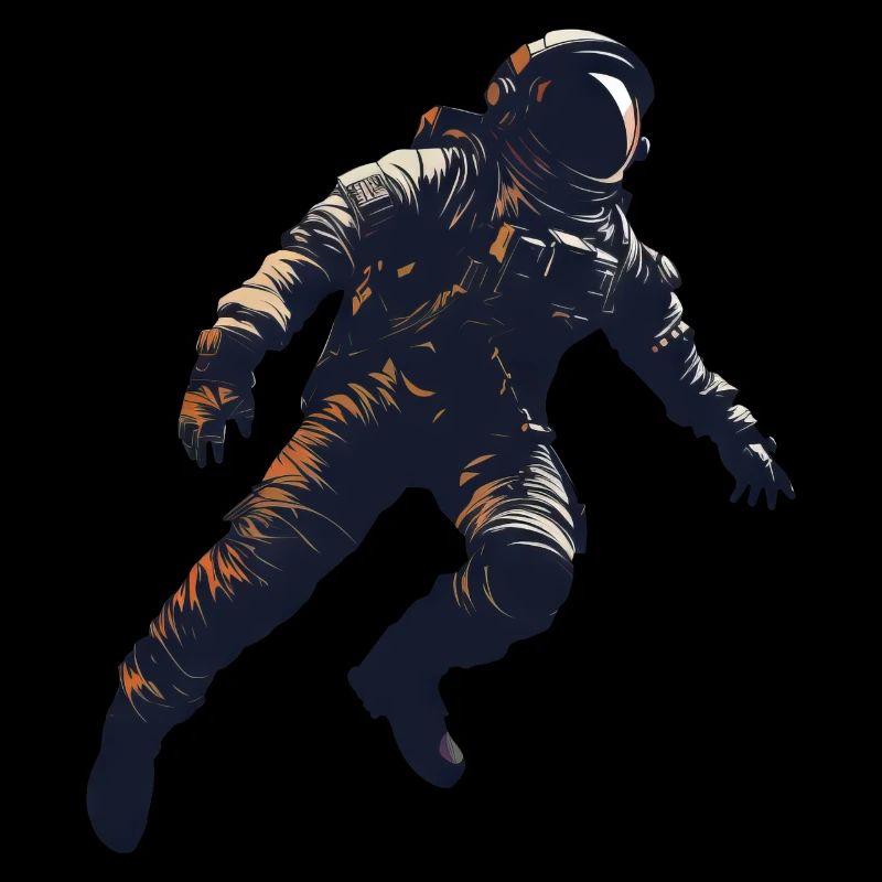 Floating Astronaut Silhouette Weightlessness