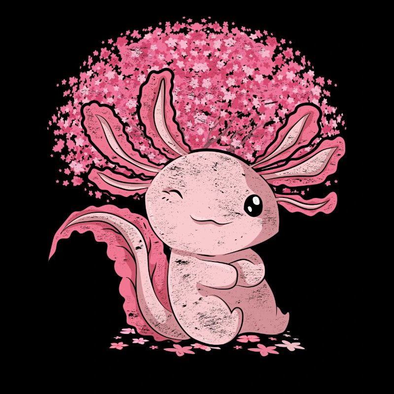 Cherry Blossom Tree Amphibian Gift Sakura Axolotl