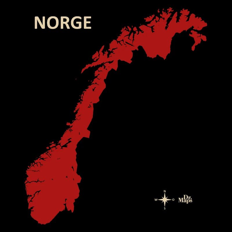 Norge Norway Dr Maps rouge