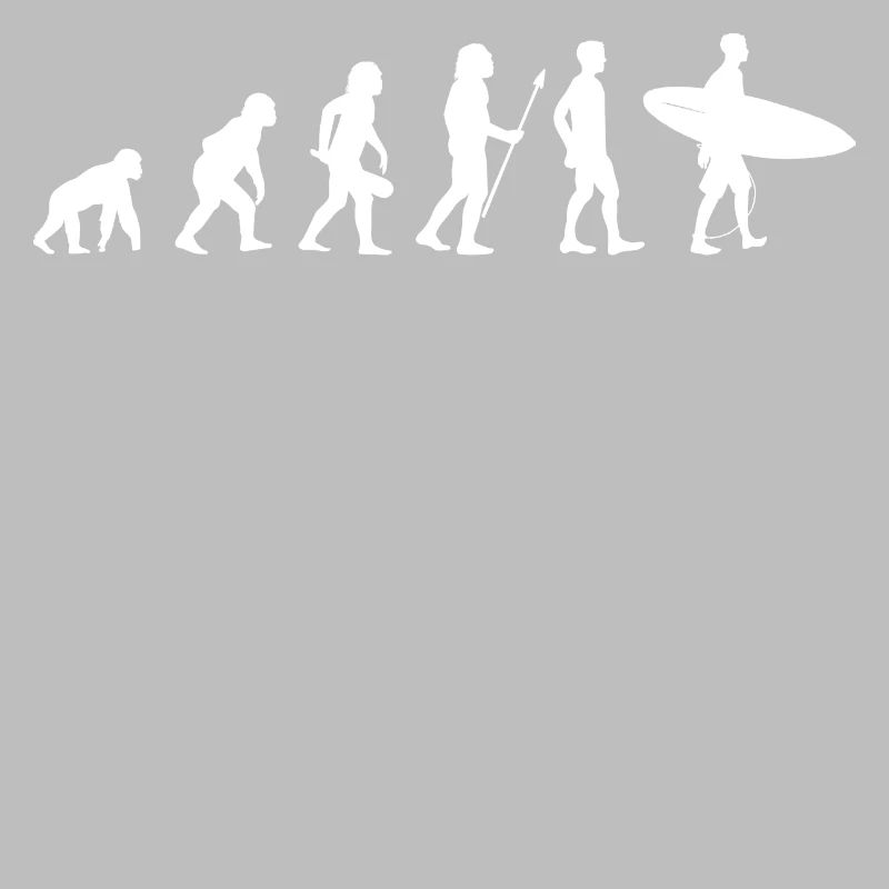 Surfing Evolution - Surf Surfer Monkey Human