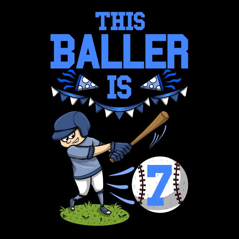 Baseball Player This Baller Is 7 Birthday Baseball