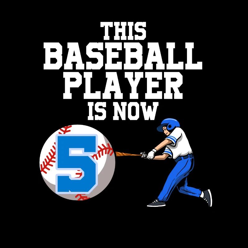 Baseball Player This Baller Is 5 Birthday Baseball