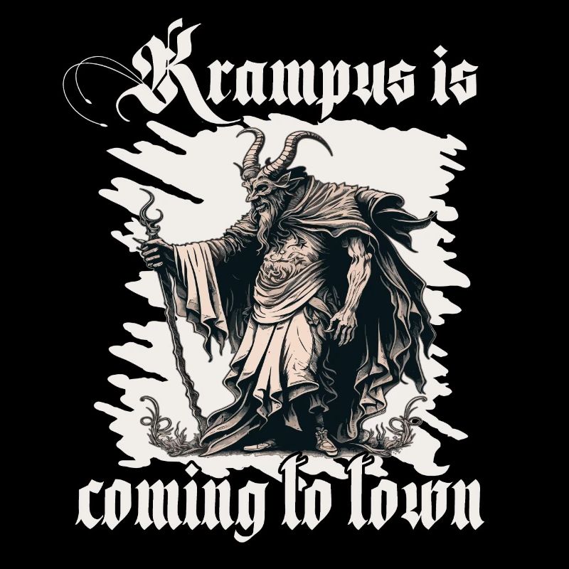 Dunkles Krampus Shirt Symbol der Angst