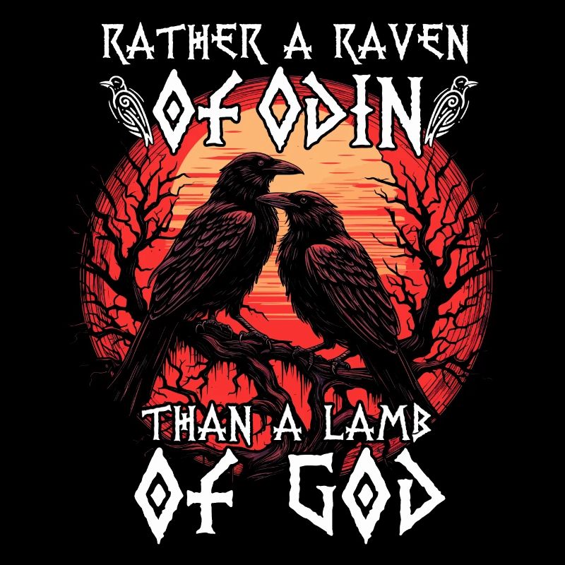 Valhalla | Wikinger Krieger T-Shirt | Odins Raben