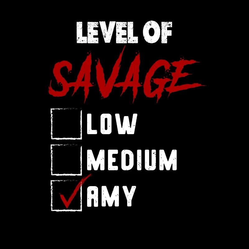 Level of Savage: AMY Checkmark Novelty Custom Name