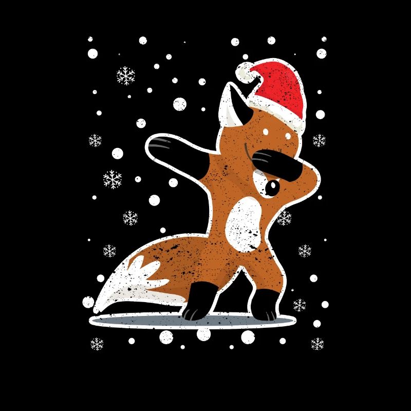Dabbing Fox Santa Hat Pyjama de Noël