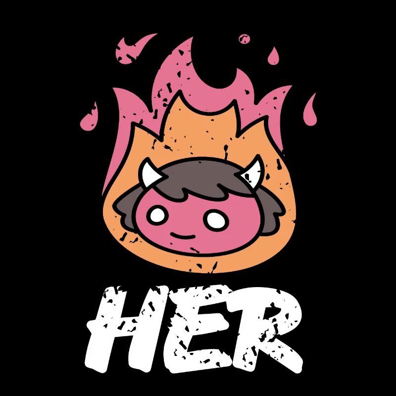 HER Cute Retro Burning Halloween Demon For Her
